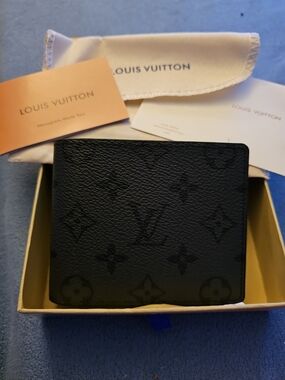 Louis Vuitton Black Monogram Shadow Bi-Fold Money Clip
